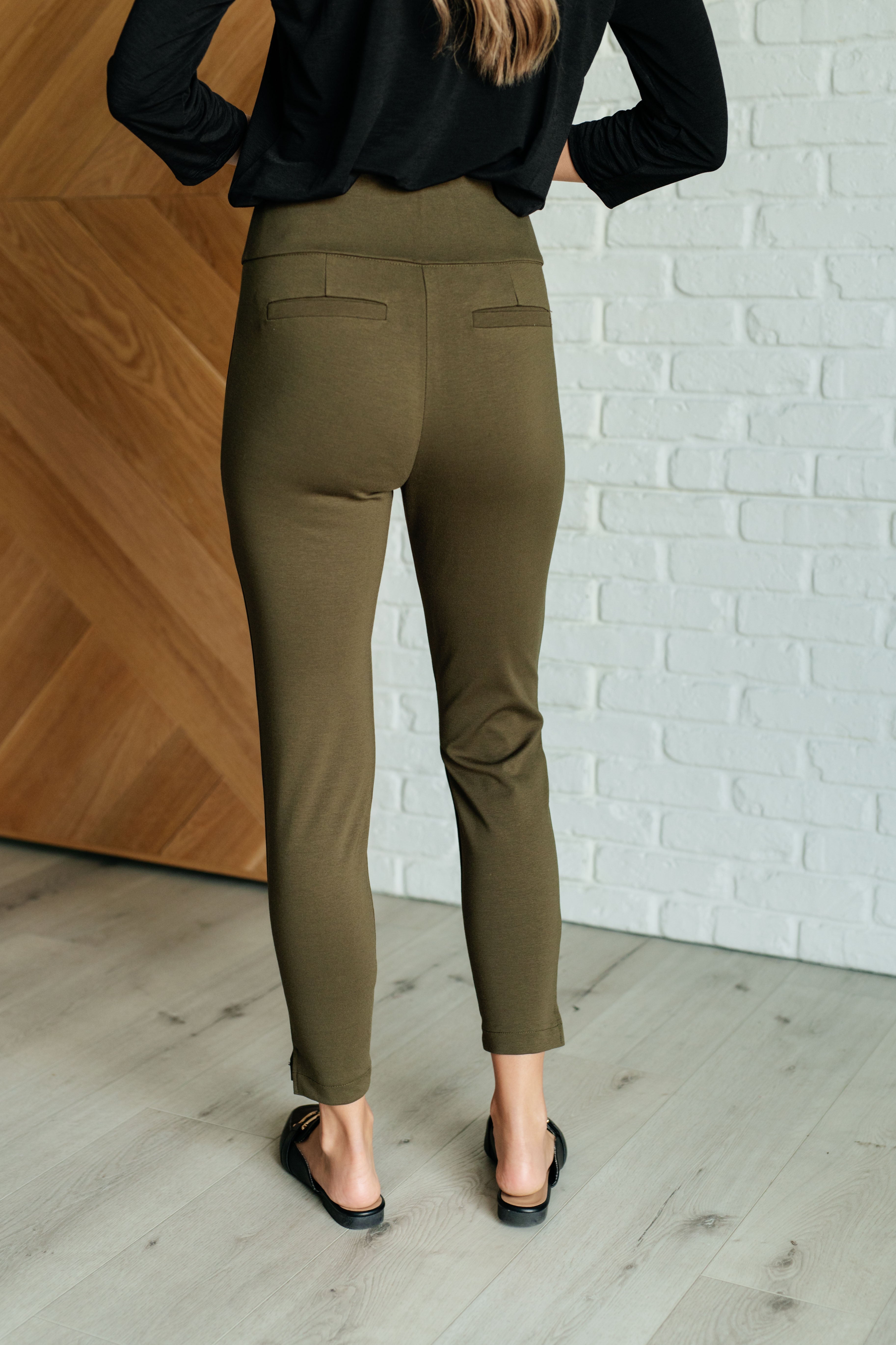 Magic Ankle Crop Skinny Pants in Olive-Bottoms-Stay Foxy Boutique, Florissant, Missouri