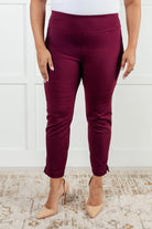 Magic Ankle Crop Skinny Pants in Wine-Bottoms-Stay Foxy Boutique, Florissant, Missouri