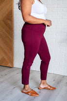 Magic Ankle Crop Skinny Pants in Wine-Bottoms-Stay Foxy Boutique, Florissant, Missouri