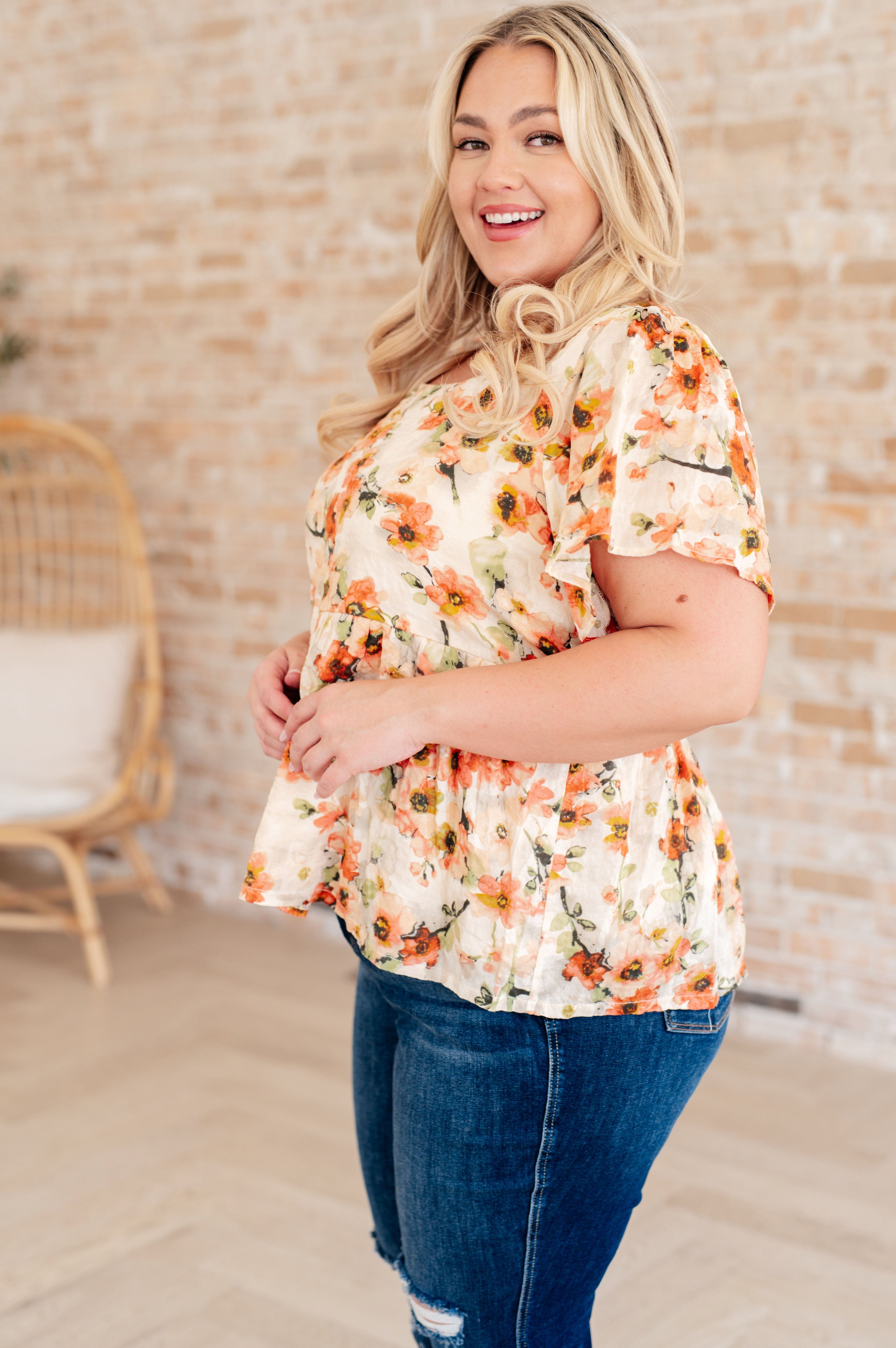 Magic Dance Square Neck Floral Blouse-Tops-Stay Foxy Boutique, Florissant, Missouri