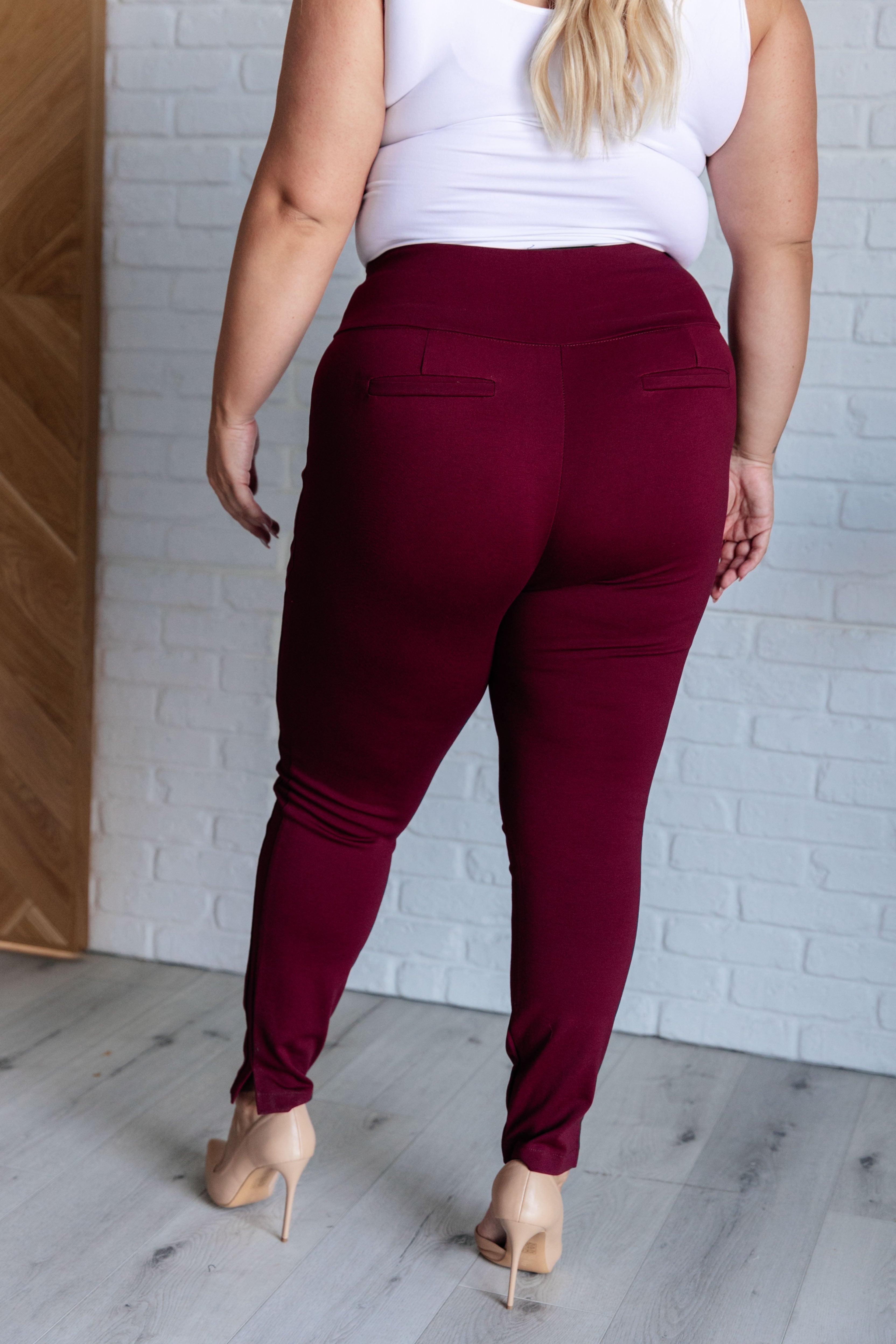 Magic Skinny 28" Pants in Wine-Bottoms-Stay Foxy Boutique, Florissant, Missouri