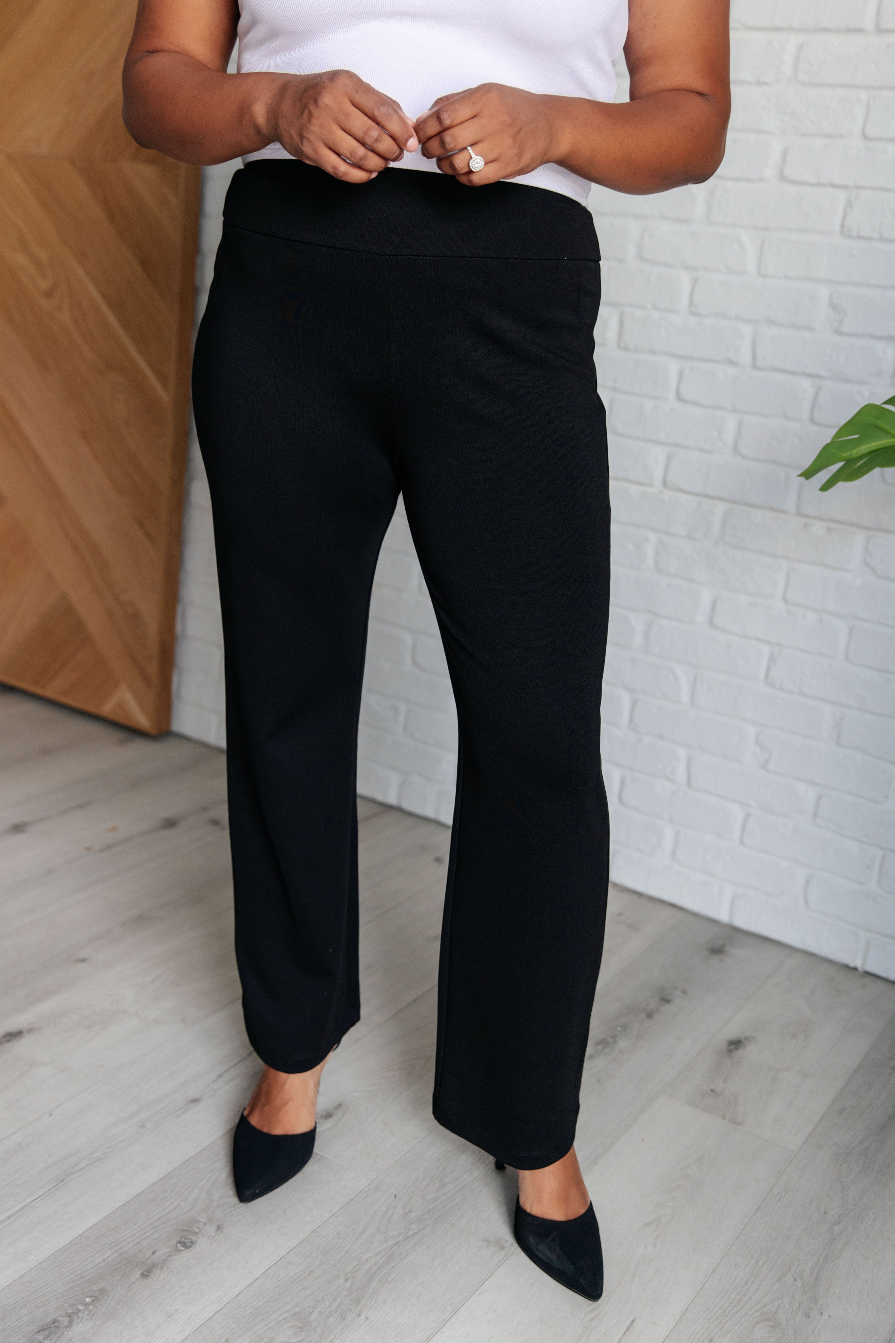 Magic Straight Pants in Black-Bottoms-Stay Foxy Boutique, Florissant, Missouri