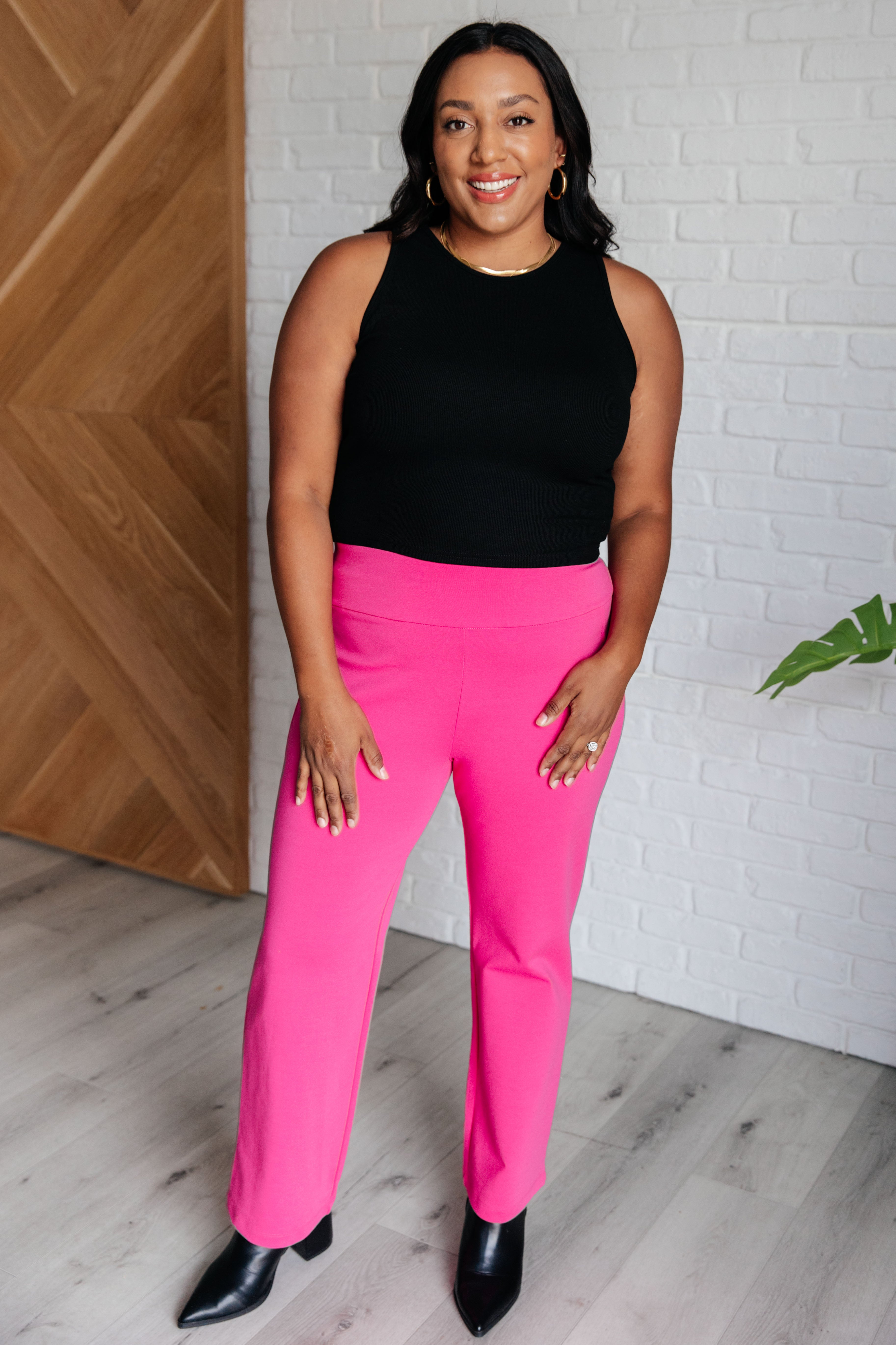 Magic Straight Pants in Hot Pink-Bottoms-Stay Foxy Boutique, Florissant, Missouri