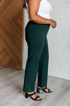 Magic Straight Pants in Hunter Green-Bottoms-Stay Foxy Boutique, Florissant, Missouri