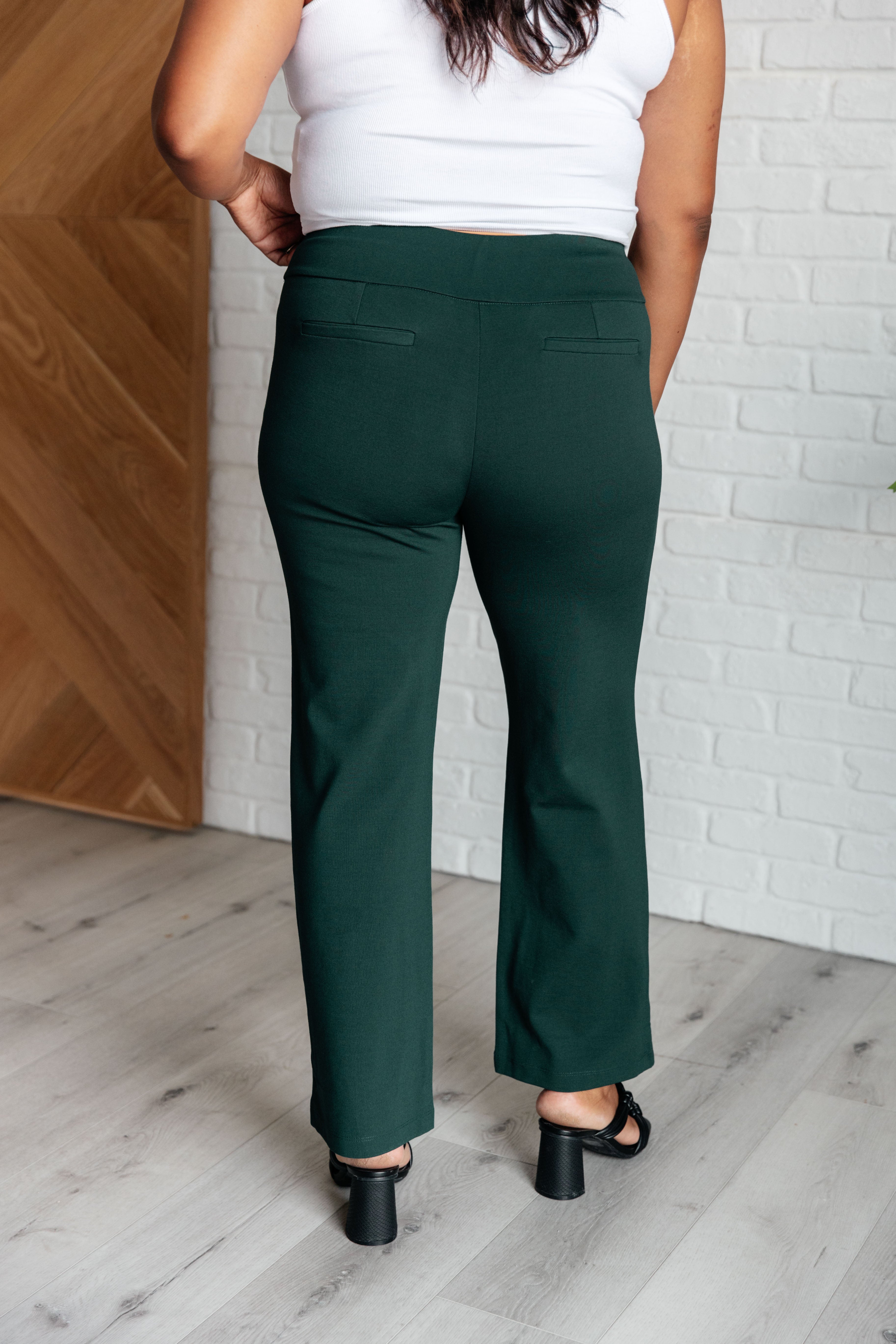 Magic Straight Pants in Hunter Green-Bottoms-Stay Foxy Boutique, Florissant, Missouri