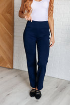 Magic Straight Pants in Navy-Bottoms-Stay Foxy Boutique, Florissant, Missouri