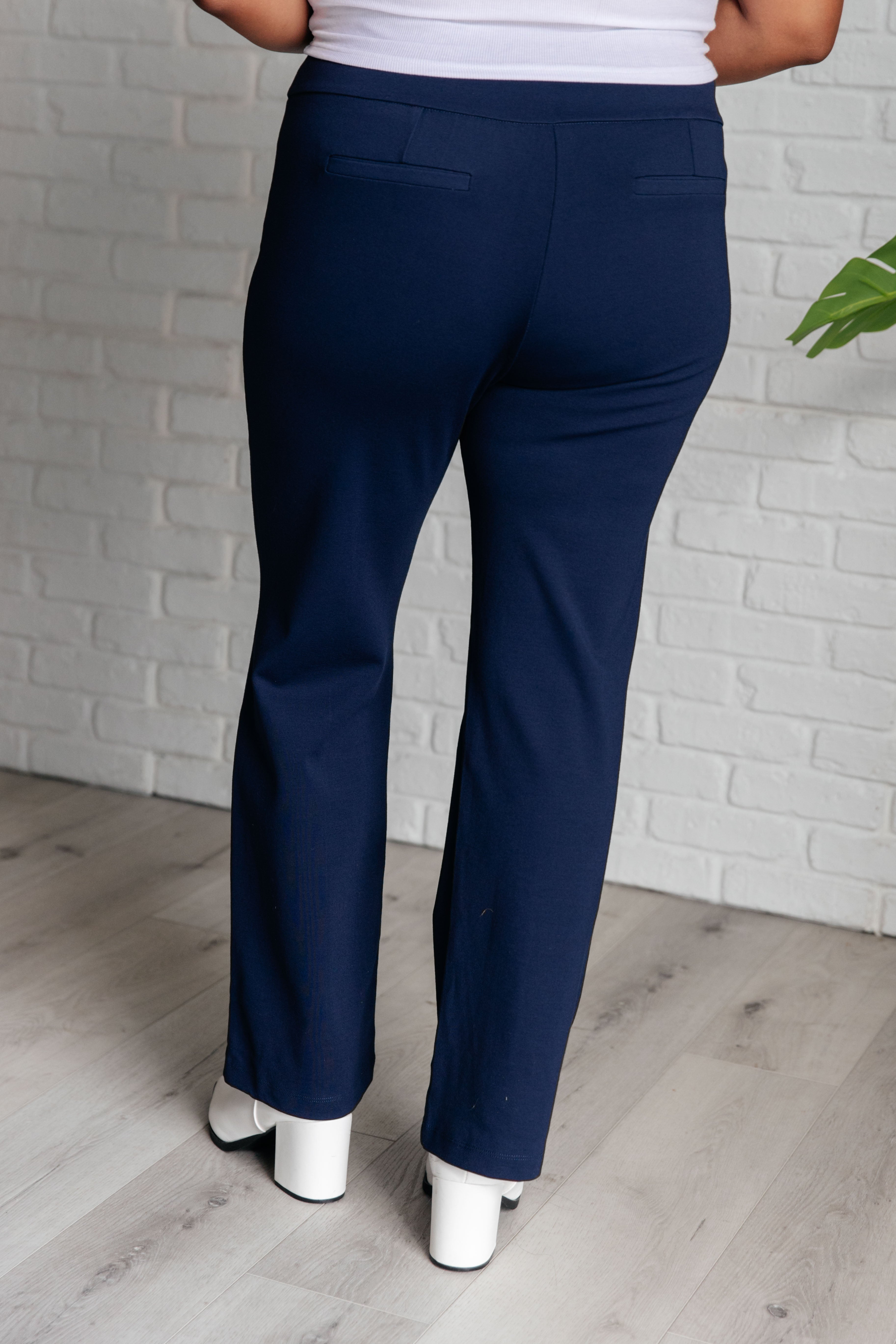 Magic Straight Pants in Navy-Bottoms-Stay Foxy Boutique, Florissant, Missouri