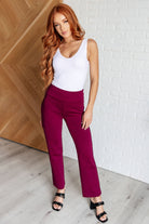 Magic Straight Pants in Wine-Bottoms-Stay Foxy Boutique, Florissant, Missouri