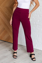 Magic Straight Pants in Wine-Bottoms-Stay Foxy Boutique, Florissant, Missouri