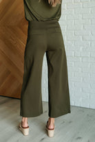 Magic Wide Leg Crop Pants in Olive-Bottoms-Stay Foxy Boutique, Florissant, Missouri