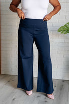 Magic Wide Leg Pants in Navy-Bottoms-Stay Foxy Boutique, Florissant, Missouri