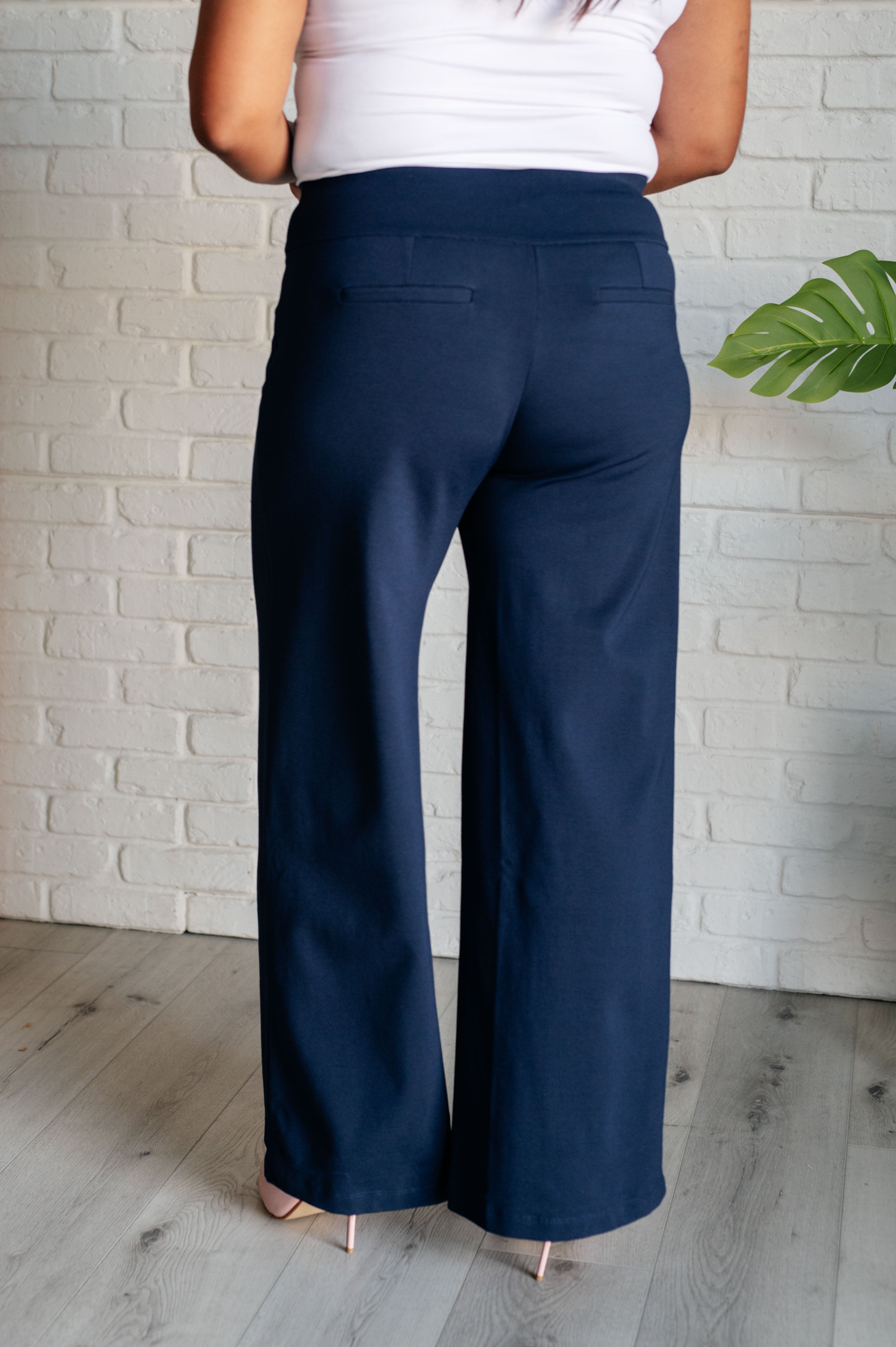 Magic Wide Leg Pants in Navy-Bottoms-Stay Foxy Boutique, Florissant, Missouri