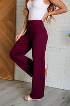 Magic Wide Leg Pants in Wine-Bottoms-Stay Foxy Boutique, Florissant, Missouri