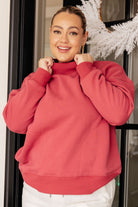 Make No Mistake Mock Neck Pullover in Cranberry-Tops-Stay Foxy Boutique, Florissant, Missouri