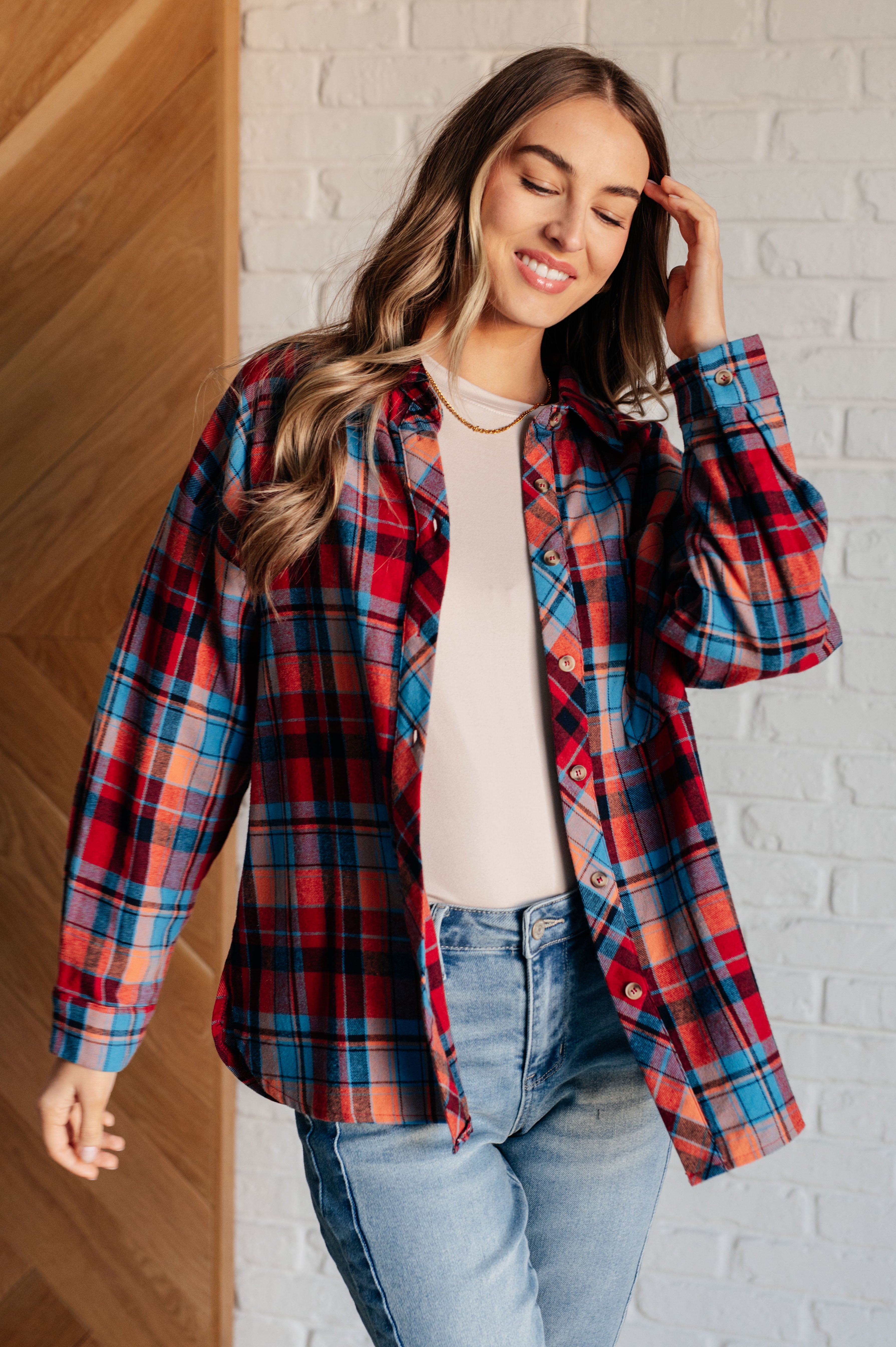 Make it Make Sense Plaid Button Up-Tops-Stay Foxy Boutique, Florissant, Missouri