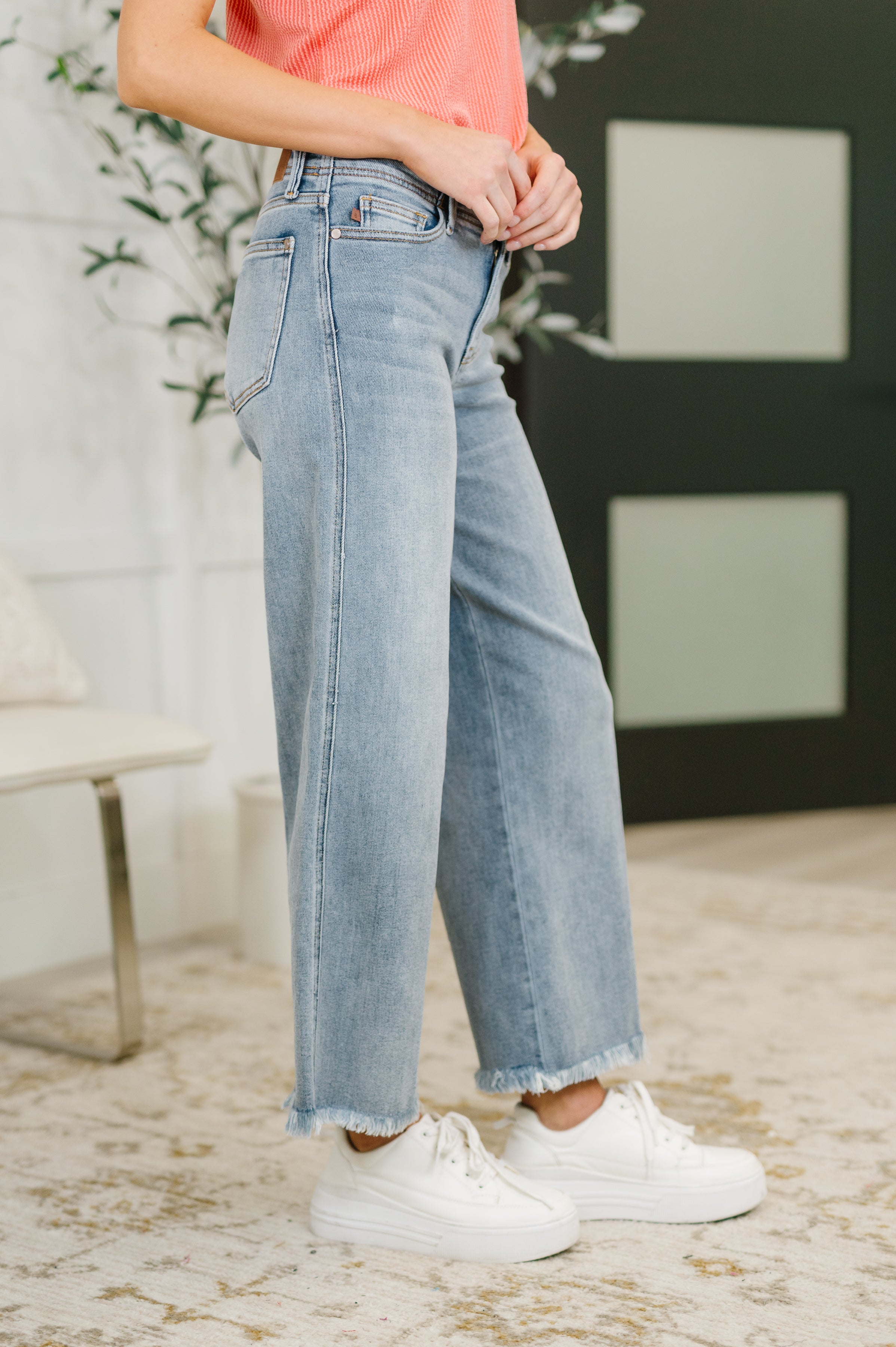 Mary Mid Rise Ankle Wide Leg + Hollywood WB + Fray Hem-Womens-Stay Foxy Boutique, Florissant, Missouri