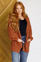 Maybe Monday Cardigan in Chestnut-Layers-Stay Foxy Boutique, Florissant, Missouri