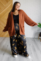 Maybe Monday Cardigan in Chestnut-Layers-Stay Foxy Boutique, Florissant, Missouri