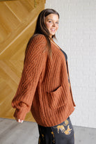 Maybe Monday Cardigan in Chestnut-Layers-Stay Foxy Boutique, Florissant, Missouri