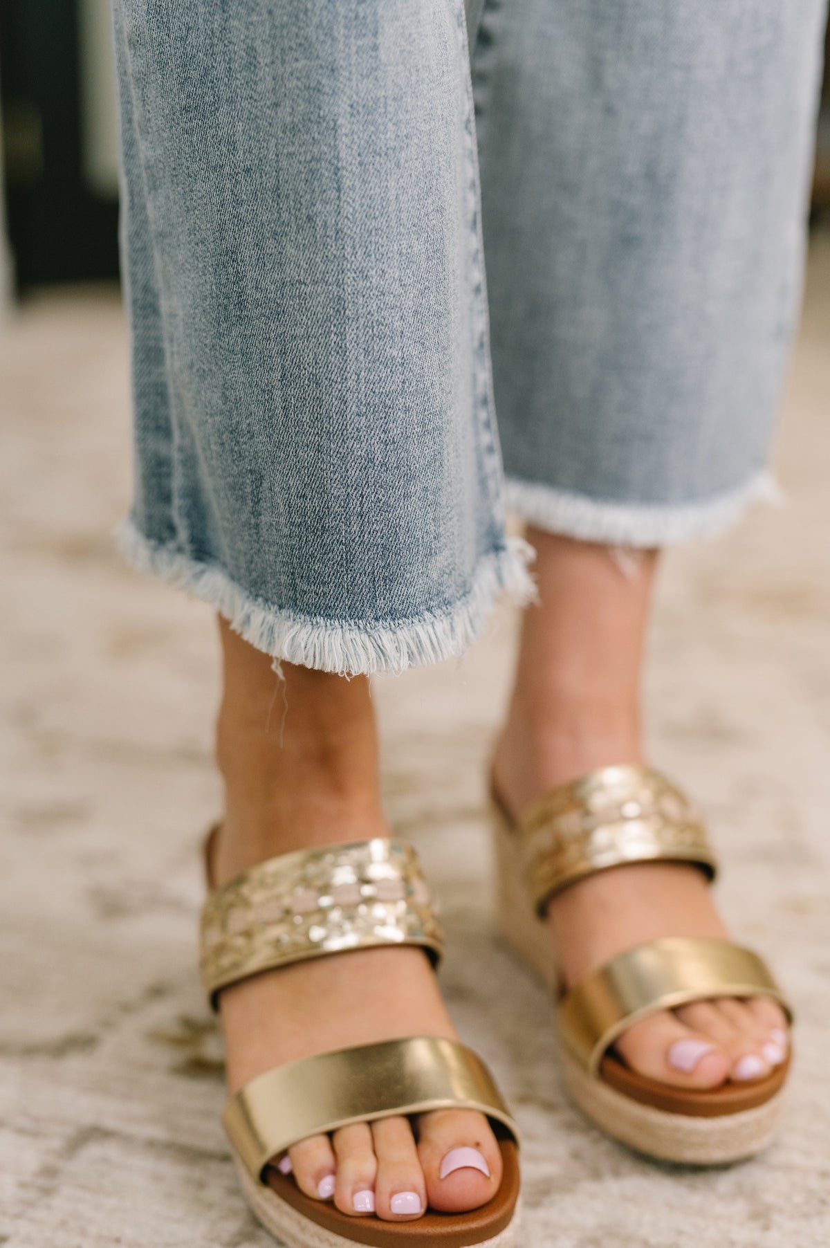 Mckaylee Mid Rise Kick Flare Jeans with Frayed Hem-Womens-Stay Foxy Boutique, Florissant, Missouri