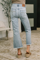Mckaylee Mid Rise Kick Flare Jeans with Frayed Hem-Womens-Stay Foxy Boutique, Florissant, Missouri