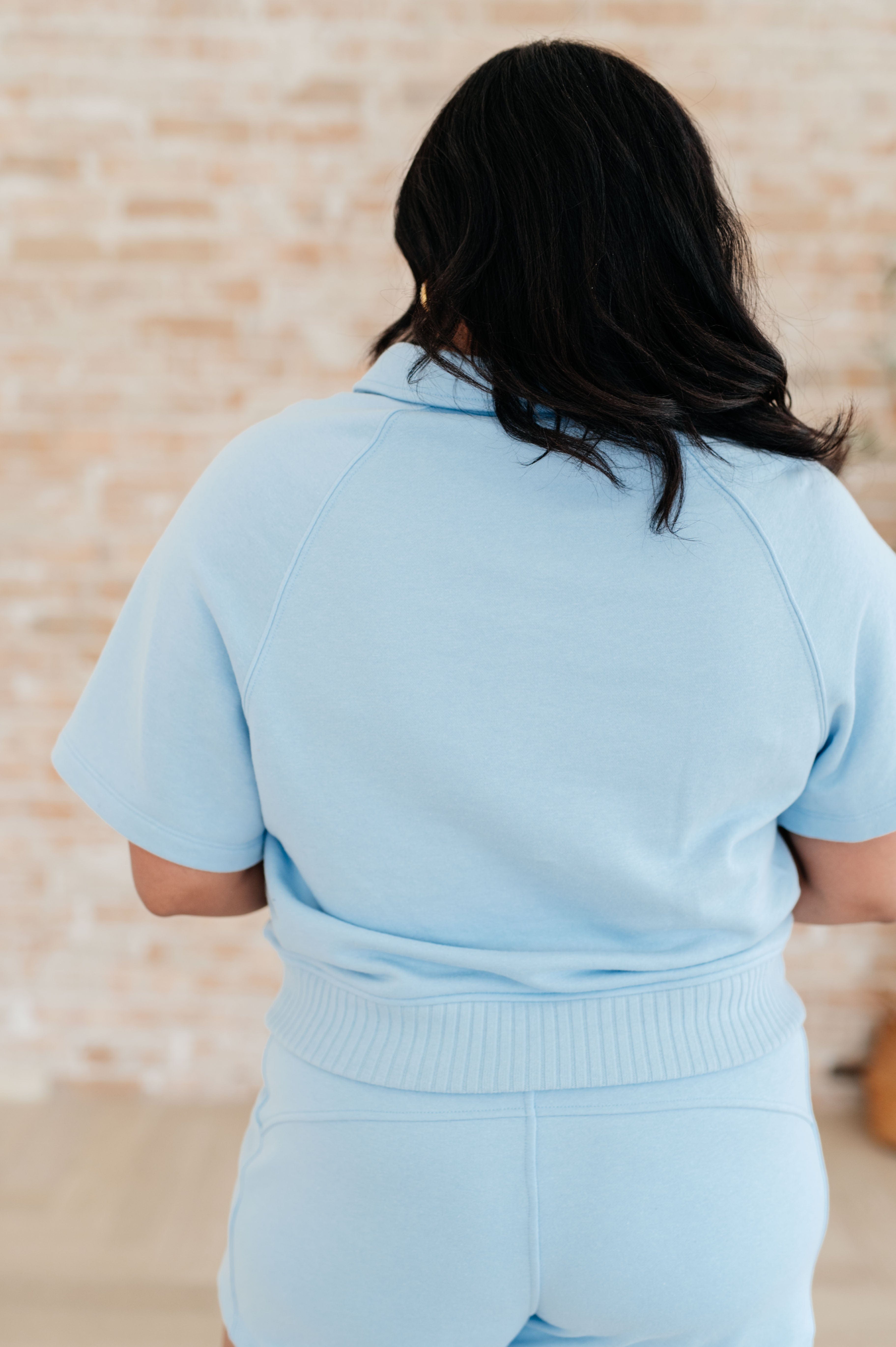 Meet Me by the Pier Collared Top in Sky Blue-Athleisure-Stay Foxy Boutique, Florissant, Missouri