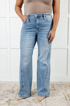 Melia High Rise Side Seam Detail Wide Leg Jeans-Womens-Stay Foxy Boutique, Florissant, Missouri