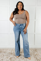 Melia High Rise Side Seam Detail Wide Leg Jeans-Womens-Stay Foxy Boutique, Florissant, Missouri