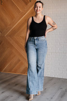 Melia High Rise Side Seam Detail Wide Leg Jeans-Womens-Stay Foxy Boutique, Florissant, Missouri