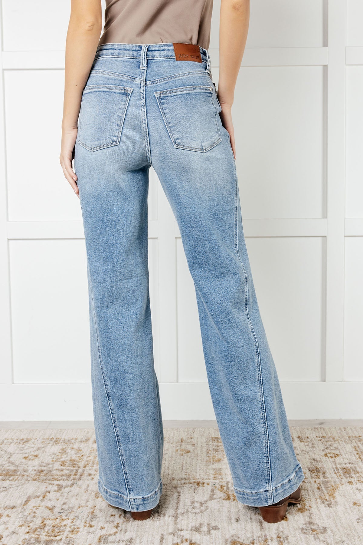 Melia High Rise Side Seam Detail Wide Leg Jeans-Womens-Stay Foxy Boutique, Florissant, Missouri