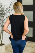 Mellow Muse Relaxed Knit Tank in Black-Womens-Stay Foxy Boutique, Florissant, Missouri