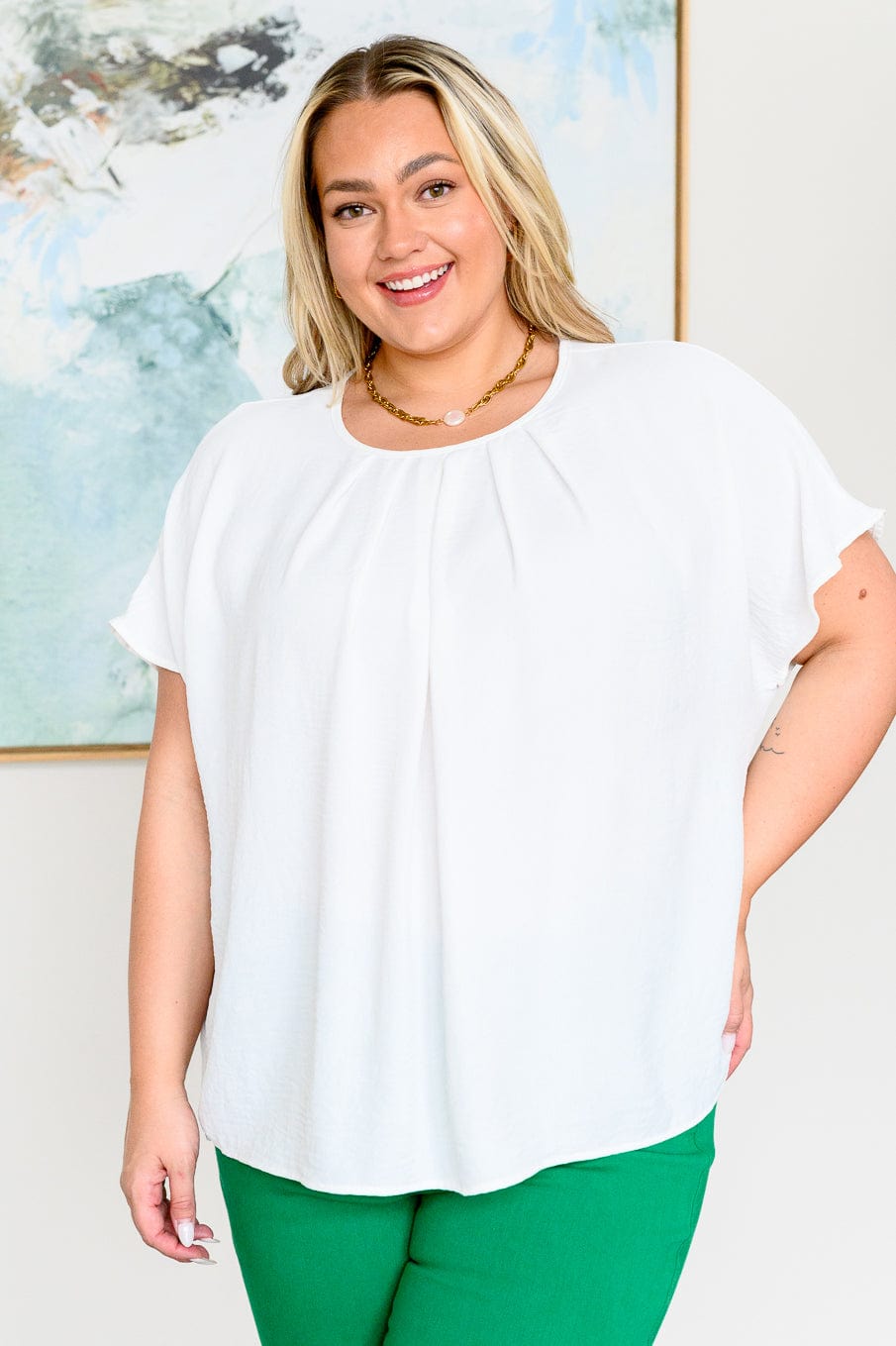 Mild Moments Pleat Detail Top-Tops-Stay Foxy Boutique, Florissant, Missouri