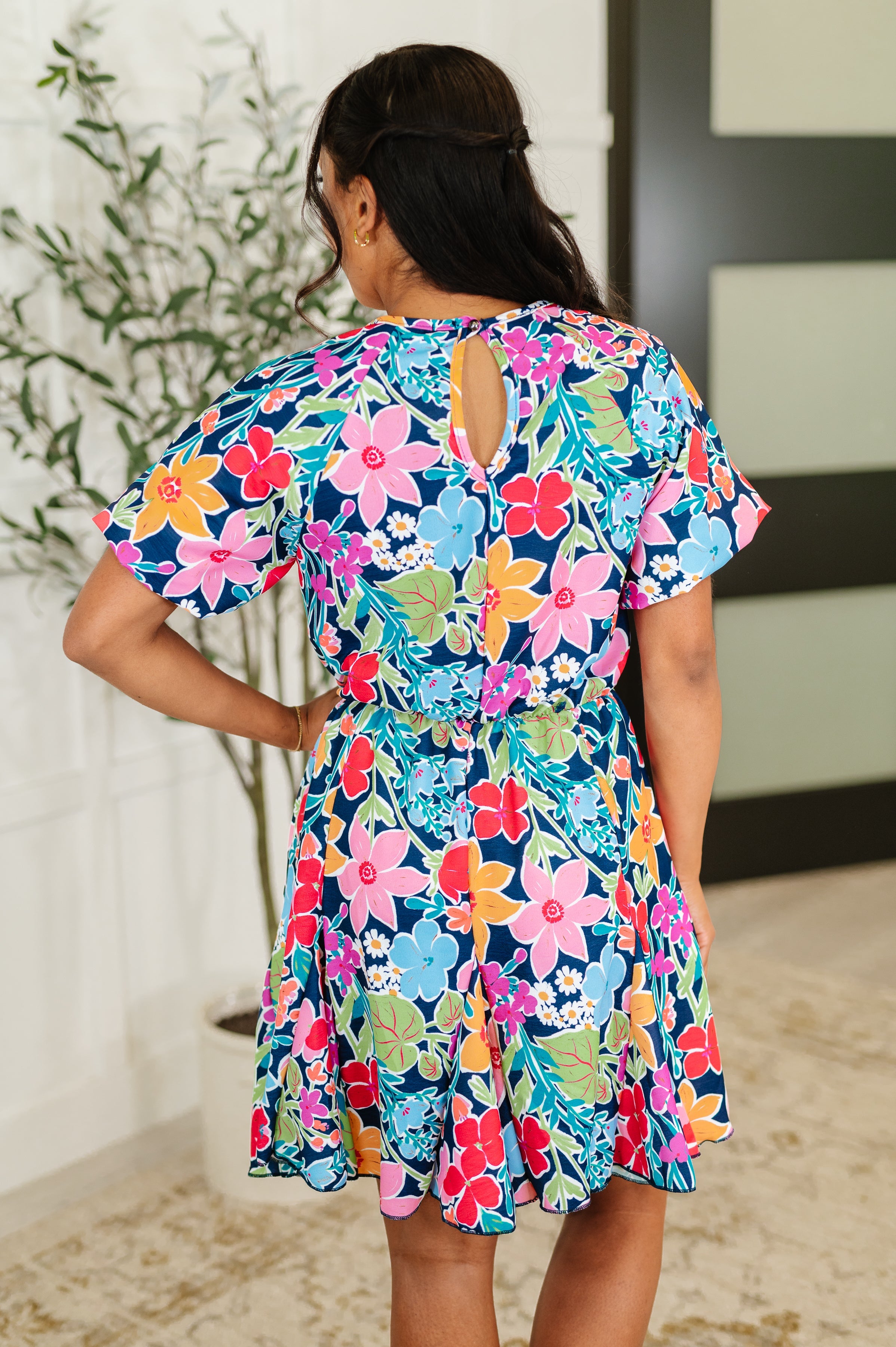 Miss Behave Bubble Sleeve Dress in Navy-Womens-Stay Foxy Boutique, Florissant, Missouri