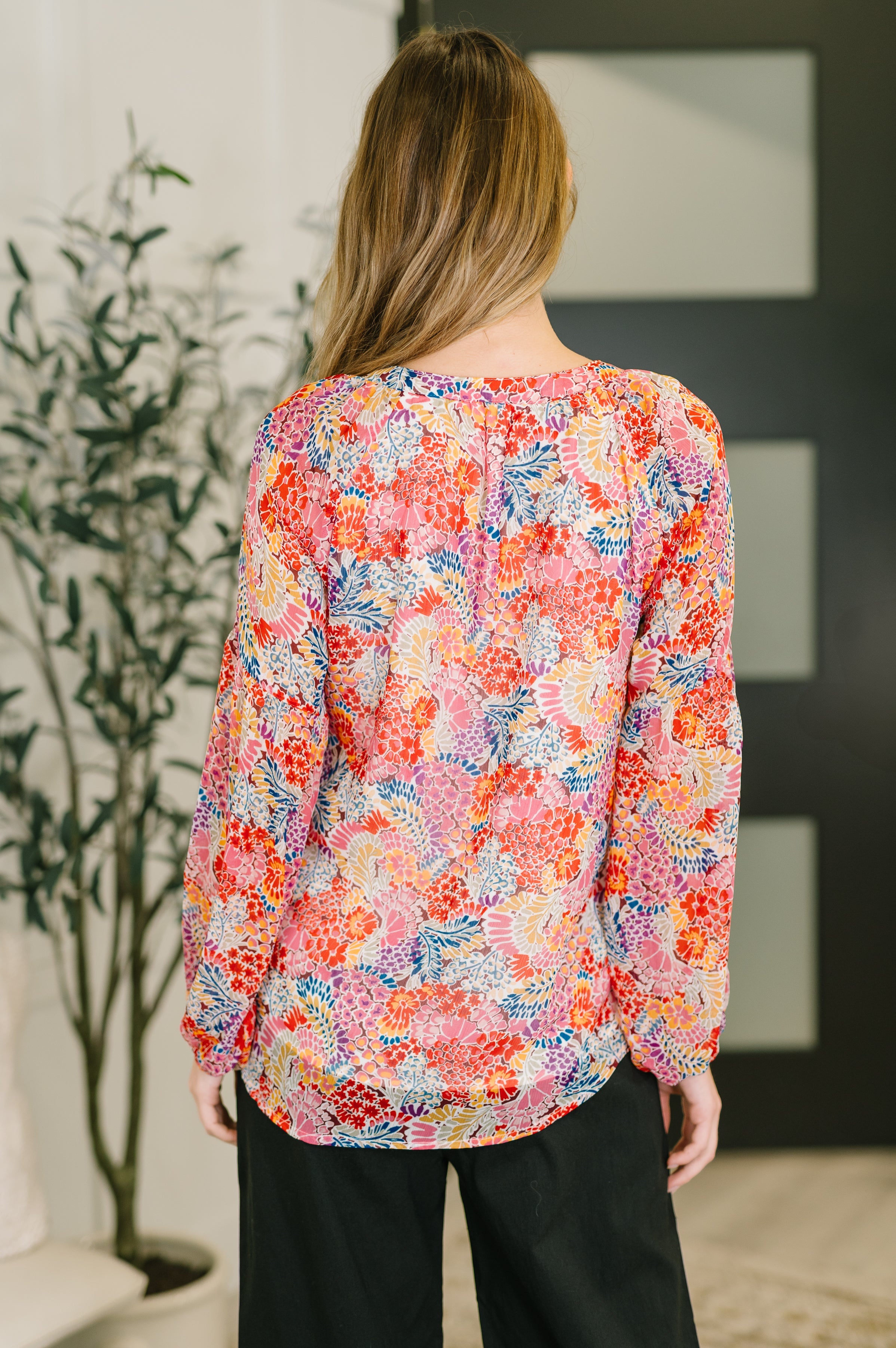 Modern Meadow V-Neck Puff Sleeve Blouse-Womens-Stay Foxy Boutique, Florissant, Missouri