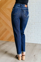 Montana High Rise Rigid Magic Distressed Straight Jeans-Denim-Stay Foxy Boutique, Florissant, Missouri