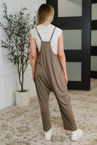 Mood Match Relaxed Spaghetti Strap Jumpsuit in Mocha-Womens-Stay Foxy Boutique, Florissant, Missouri