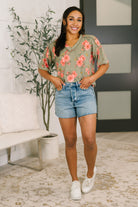 More Than Butterflies Floral V-Neck Top-Womens-Stay Foxy Boutique, Florissant, Missouri