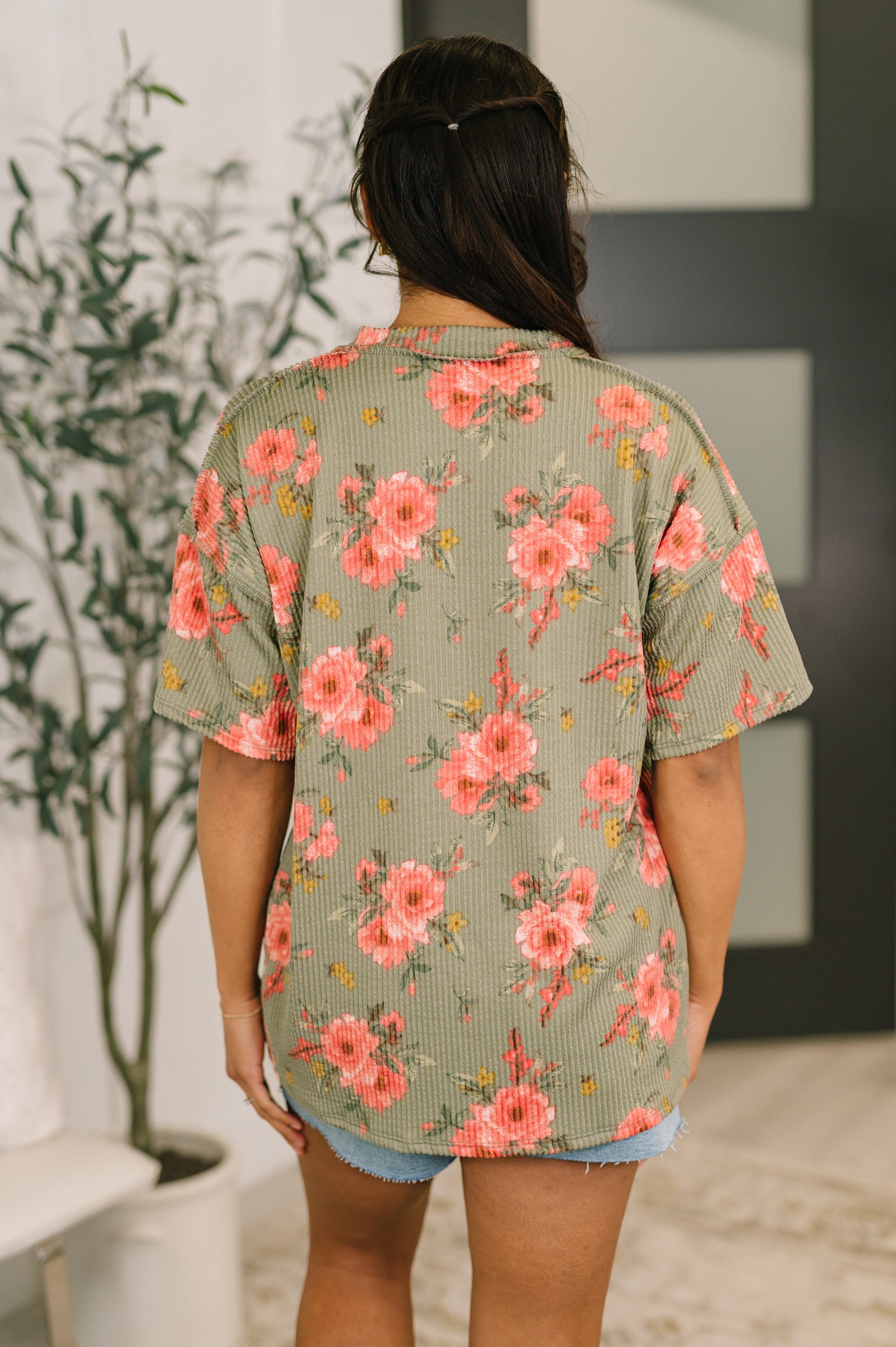 More Than Butterflies Floral V-Neck Top-Womens-Stay Foxy Boutique, Florissant, Missouri