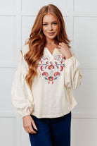 More Than You Would Think Embroidered Blouse-Blouses-Stay Foxy Boutique, Florissant, Missouri
