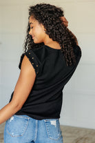 My Domain Studded Cap Sleeve Top-Tops-Stay Foxy Boutique, Florissant, Missouri