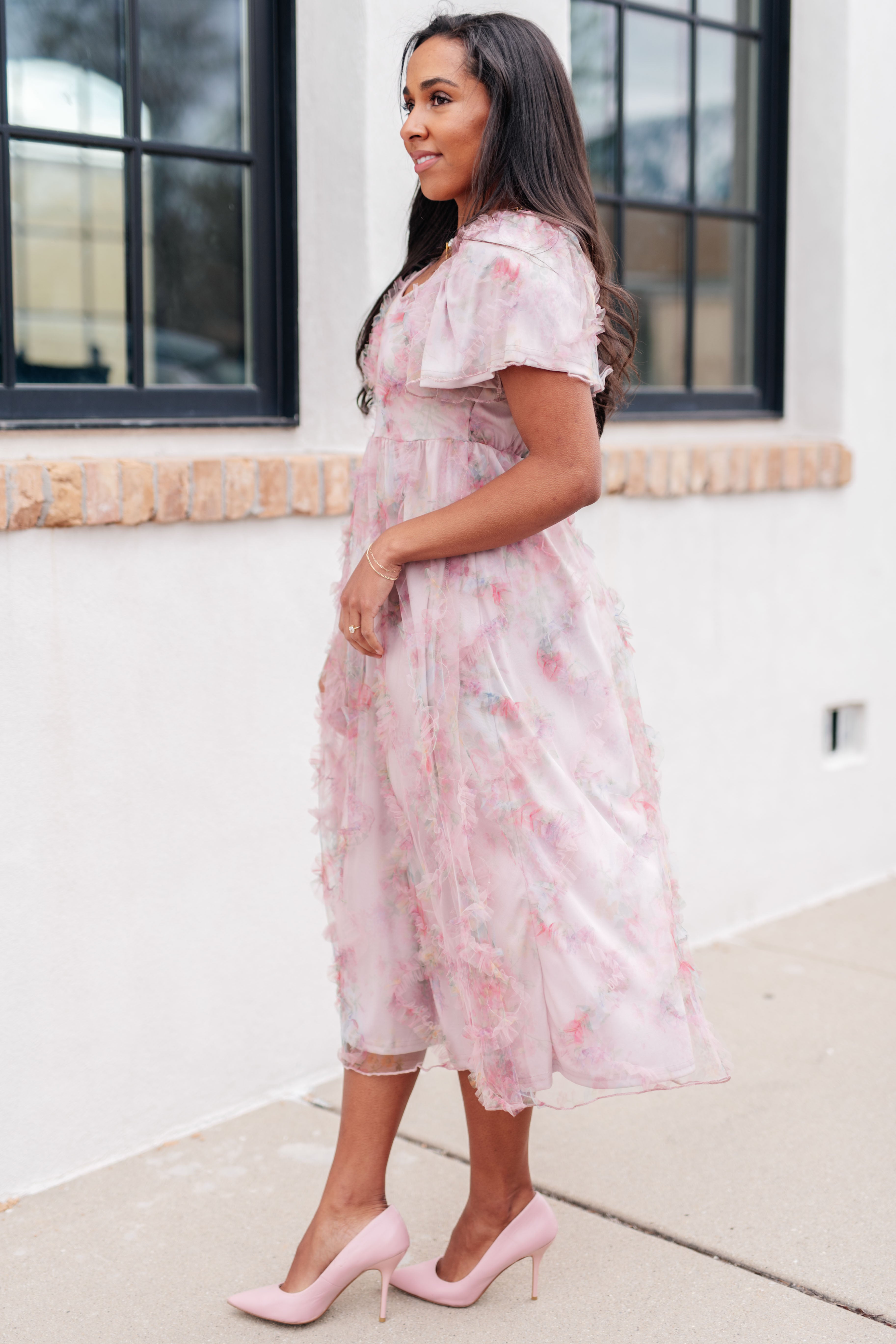 My Little Songbird Fluttersleeve Dress-Dresses-Stay Foxy Boutique, Florissant, Missouri