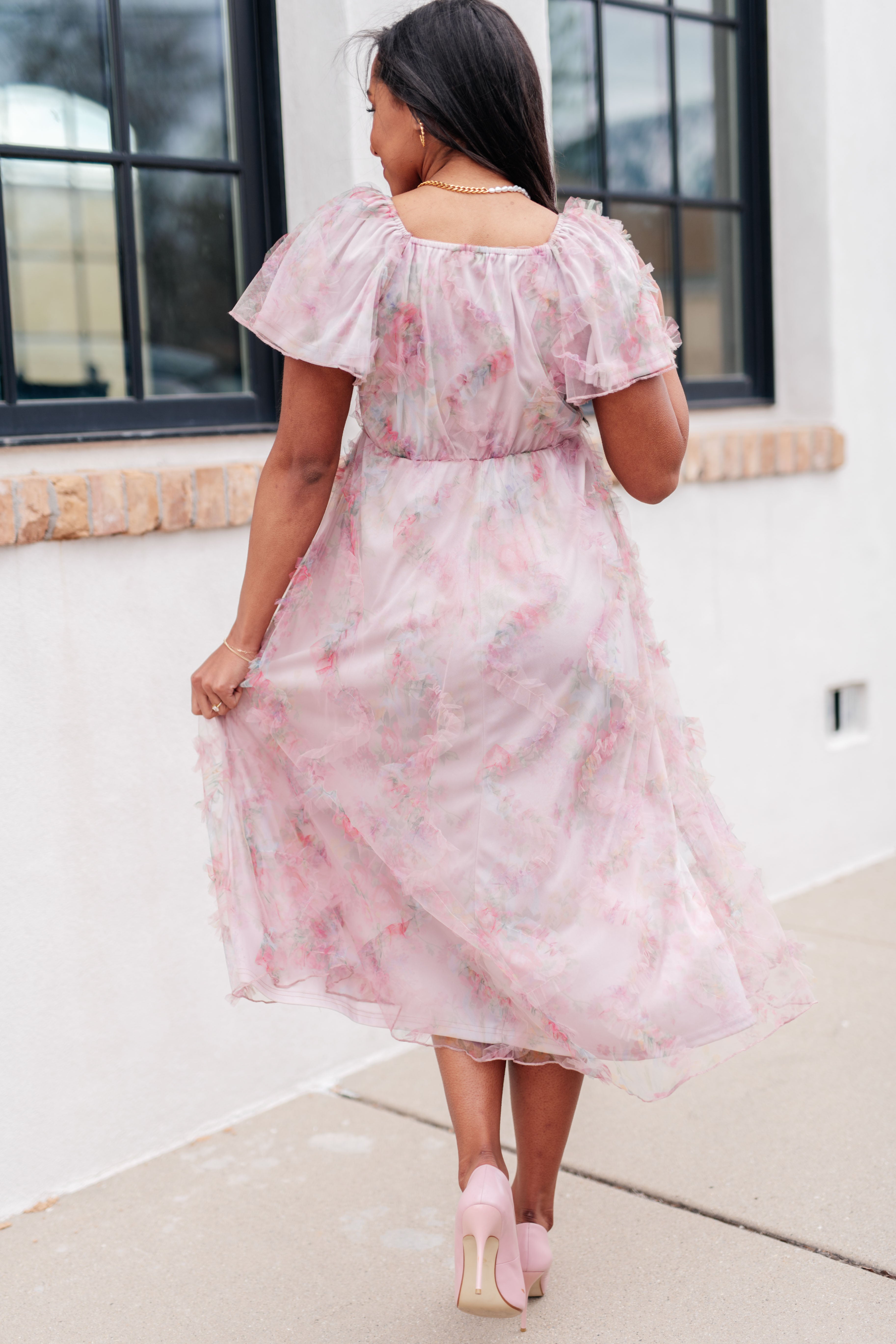 My Little Songbird Fluttersleeve Dress-Dresses-Stay Foxy Boutique, Florissant, Missouri