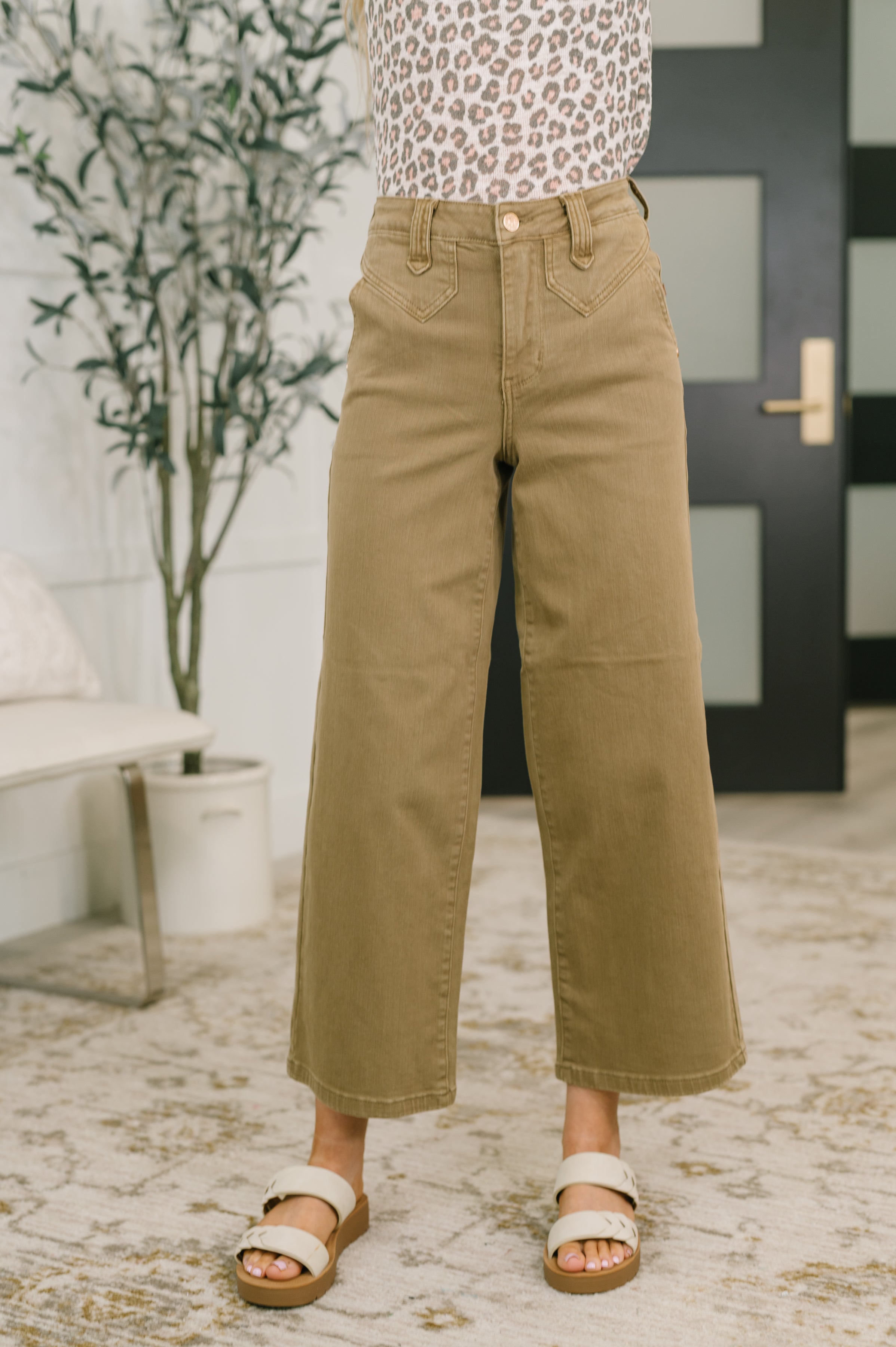 Nancy High Waist Wide Leg Ankle Jean with Vintage Front Yoke-Womens-Stay Foxy Boutique, Florissant, Missouri