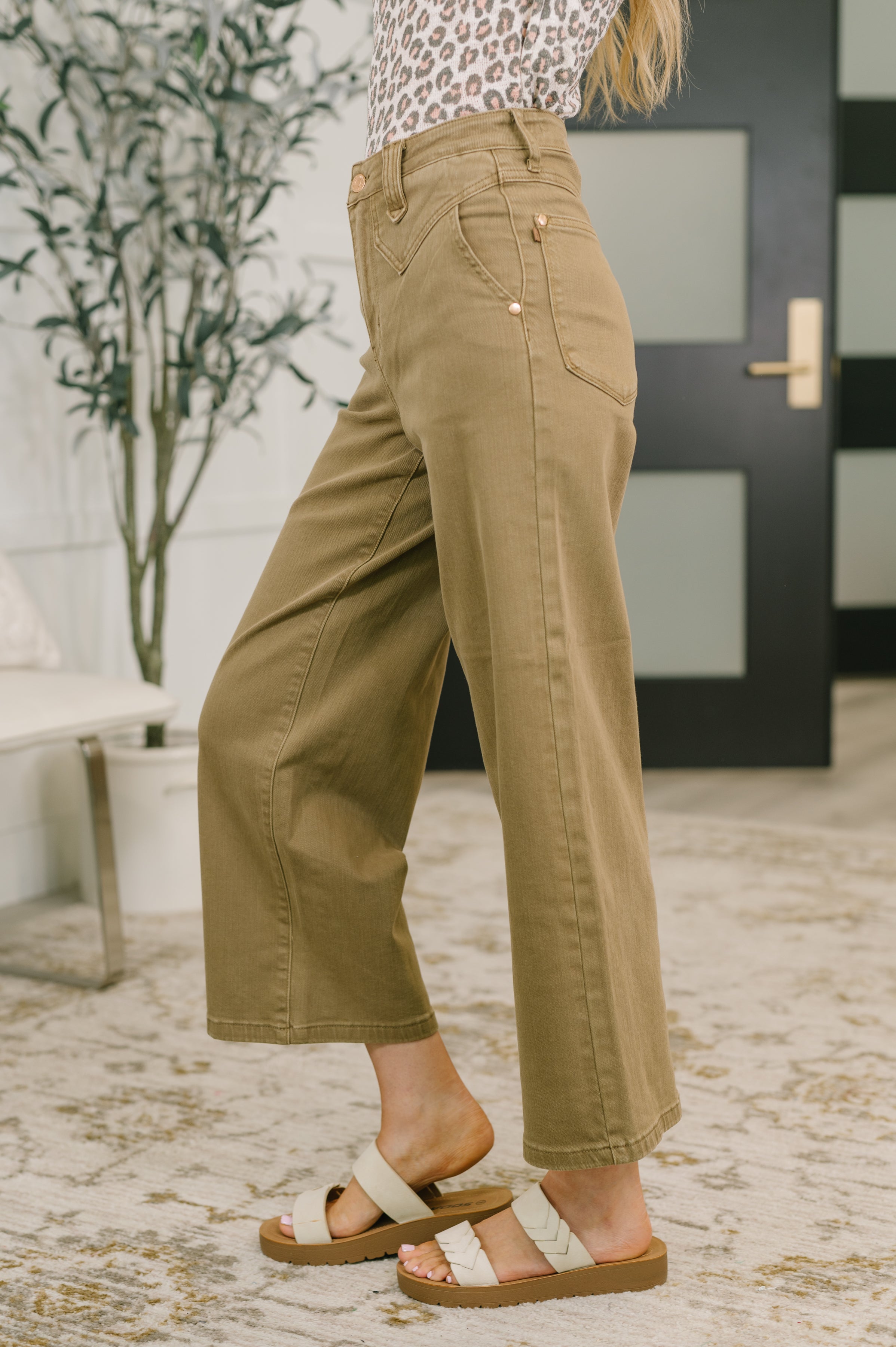 Nancy High Waist Wide Leg Ankle Jean with Vintage Front Yoke-Womens-Stay Foxy Boutique, Florissant, Missouri