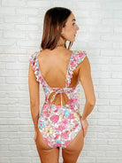 Naples Floral Ruched Swimsuit-Swimwear-Stay Foxy Boutique, Florissant, Missouri