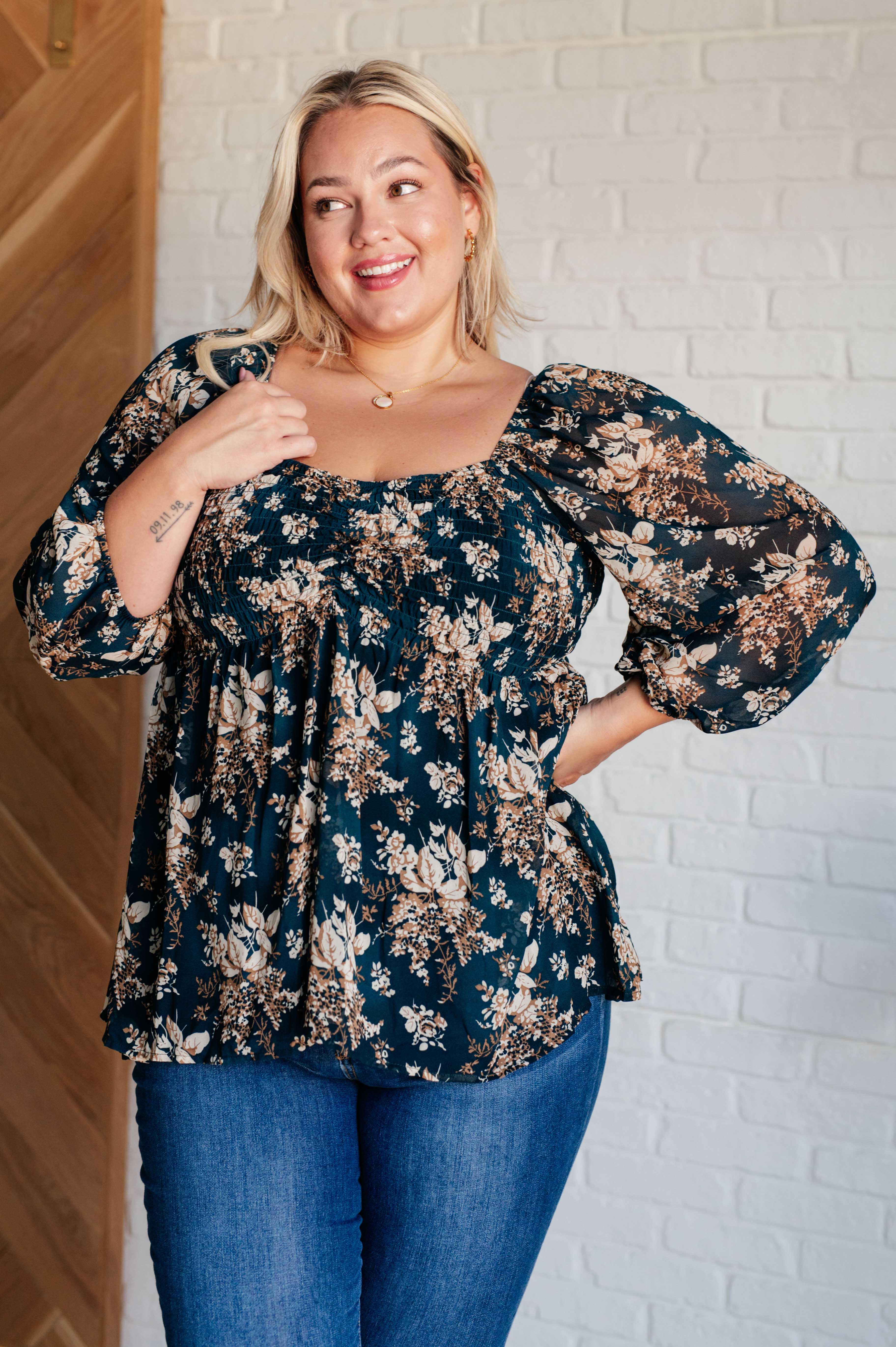 New Beginnings Square Neck Blouse-Blouses-Stay Foxy Boutique, Florissant, Missouri