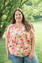 Bright Eyed Floral Top-White Birch-Stay Foxy Boutique, Florissant, Missouri