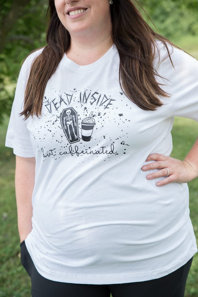 Dead Inside but Caffeinated Graphic Tee-BT Graphic Tee-Stay Foxy Boutique, Florissant, Missouri