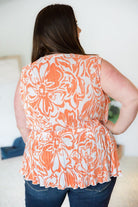 The Orange Swirl Sleeveless Top-White Birch-Stay Foxy Boutique, Florissant, Missouri