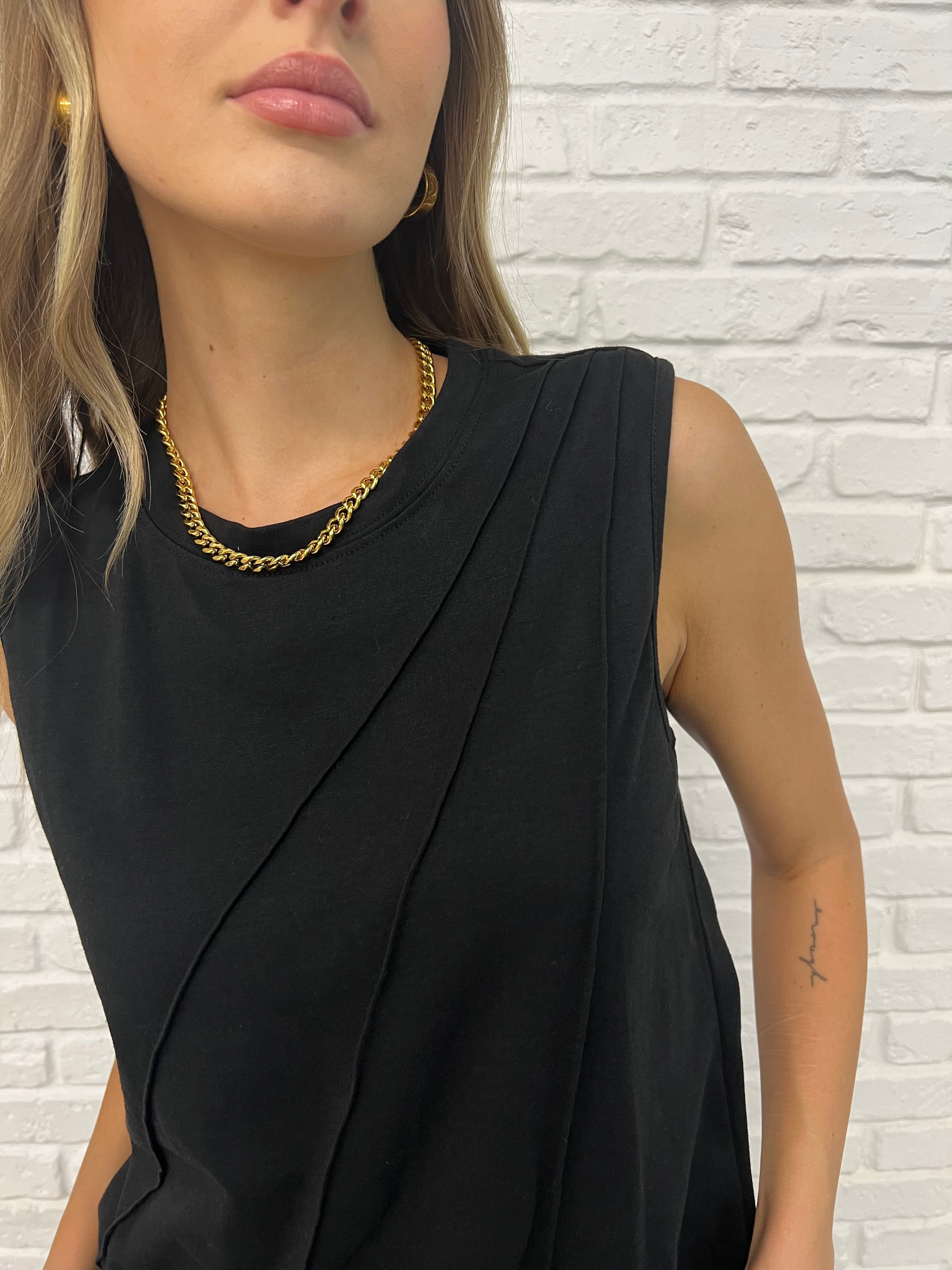 New Normal Pleat Detail Sleeveless Top in Black-Womens-Stay Foxy Boutique, Florissant, Missouri